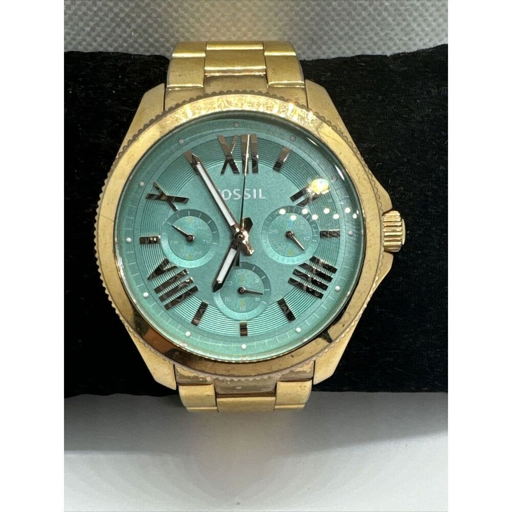 Fossil Cecile AM4540 Womens Gold Stainless Steel Quartz Chronograph Watch AEA380
